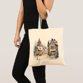 Christmas House Sneeuw Tote Bag (Voorkant (product))