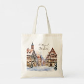 Christmas House Sneeuw Tote Bag (Achterkant)