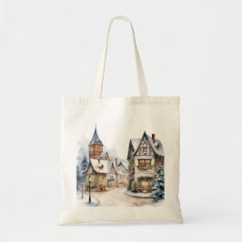 Christmas House Sneeuw Tote Bag