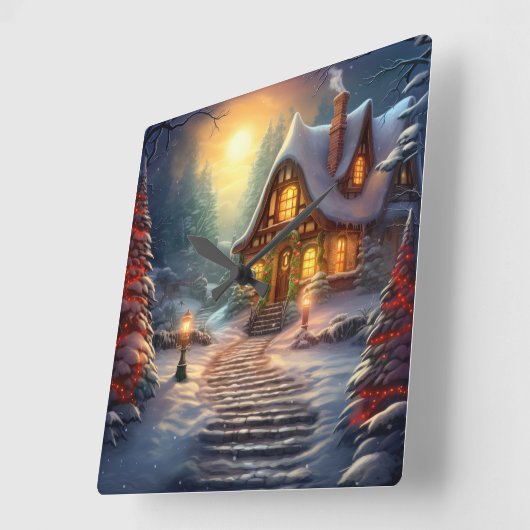 Christmas House wandklok (Hoek)