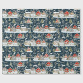 Christmas House Waterverf Pattern Cadeaupapier (Vlak)
