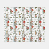 Christmas House Waterverf Pattern Fleece Deken (Voorkant (Horizontaal))