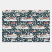 Christmas House Waterverf Pattern Inpakpapier Vel (Voorkant 3)