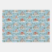 Christmas House Waterverf Pattern Inpakpapier Vel (Voorkant 2)