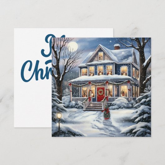 Christmas House Wenskaart Feestdagenkaart (Voorkant / Achterkant)