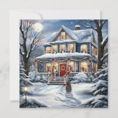 Christmas House Wenskaart Feestdagenkaart (Voorkant)