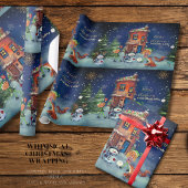 Christmas House & Woodland Friends Wrapping Paper Cadeaupapier