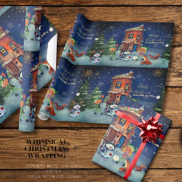 Christmas House & Woodland Friends Wrapping Paper Cadeaupapier