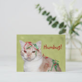 Christmas Humbug cat Feestdagenkaart (Staand voorkant)