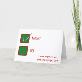 Christmas Humor Naughty Or Nice Check Boxes  Kaart
