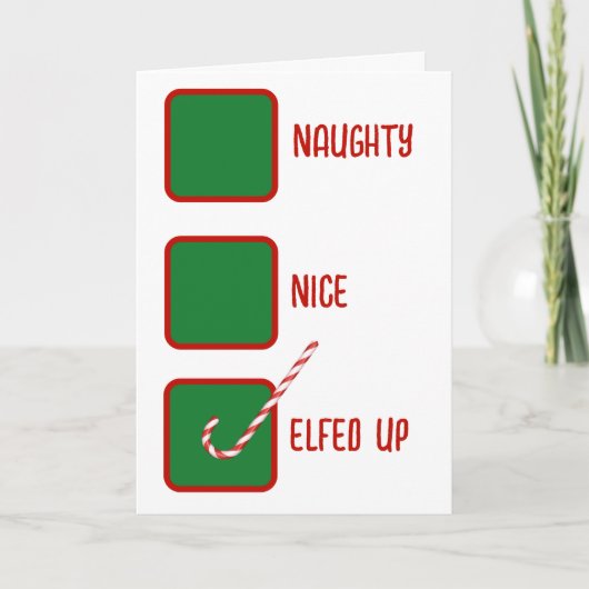 Christmas Humor Naughty Or Nice Check Boxes Kaart (Voorkant)