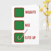 Christmas Humor Naughty Or Nice Check Boxes Kaart (Gele Bloem)