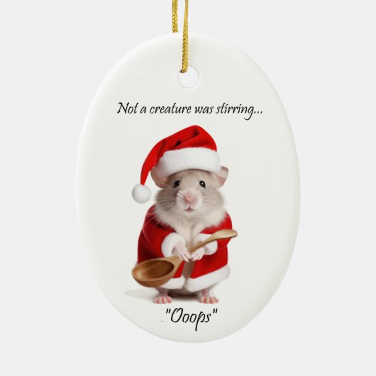 Christmas Humor Not a Creature was roeren Mouse Keramisch Ornament (Achterkant)