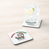 Christmas Husky Coaster: Merry Woofmas Bier Onderzetter (Rechterzijde)