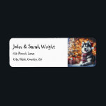 Christmas Husky Dog Adreslabel Etiket<br><div class="desc">Geweldig adres,  naam of Business Label voor degenen die houden van Christmas Husky</div>