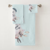 Christmas Husky Dog in a Santa Hat Bad Handdoek (Insitu)