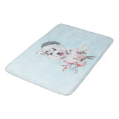 Christmas Husky Dog in a Santa Hat Badmat (Gekanteld)