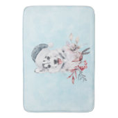 Christmas Husky Dog in a Santa Hat Badmat (Voorkant Verticaal)