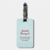 Christmas Husky Dog in a Santa Hat Bagagelabel (Achterkant verticaal)