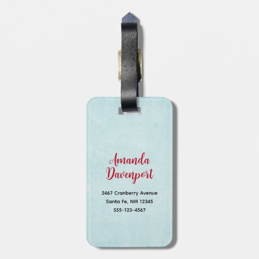 Christmas Husky Dog in a Santa Hat Bagagelabel (Achterkant verticaal)