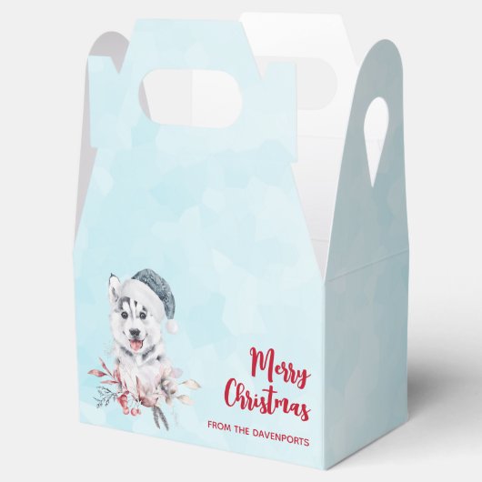 Christmas Husky Dog in a Santa Hat Bedankdoosjes (Geopend)
