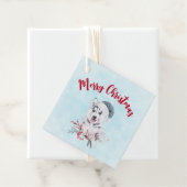 Christmas Husky Dog in a Santa Hat Bedankjes Labels (In situ)