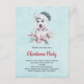 Christmas Husky Dog in a Santa Hat Briefkaart (Voorkant)