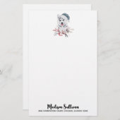 Christmas Husky Dog in a Santa Hat Briefpapier (Voorkant / Achterkant)
