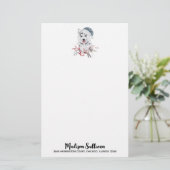 Christmas Husky Dog in a Santa Hat Briefpapier (Staand voorkant)