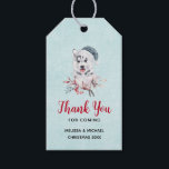 Christmas Husky Dog in a Santa Hat Cadeaulabel<br><div class="desc">Gift labels met een griezelig en schattig schilderij van een husky hond met een blauwe kersthoed.</div>