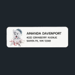 Christmas Husky Dog in a Santa Hat Etiket<br><div class="desc">Adresetiketten met een griezelig en schattig schilderij van een husky dog met een blauwe kersthoed.</div>