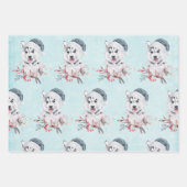 Christmas Husky Dog in a Santa Hat Inpakpapier Vel (Voorkant)