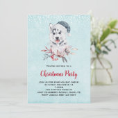 Christmas Husky Dog in a Santa Hat Kaart (Staand voorkant)