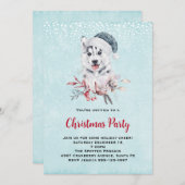 Christmas Husky Dog in a Santa Hat Kaart (Voorkant / Achterkant)