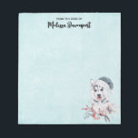 Christmas Husky Dog in a Santa Hat Notitieblok<br><div class="desc">Een notitieblok met een griezelig en schattig schilderij van een husky hond met een blauwe kersthoed.</div>