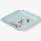 Christmas Husky Dog in a Santa Hat Papieren Bordje (Gebogen)