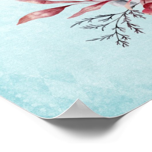 Christmas Husky Dog in a Santa Hat Poster (Hoek)