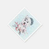 Christmas Husky Dog in a Santa Hat Servet (Hoek)