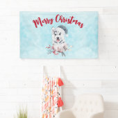 Christmas Husky Dog in a Santa Hat Spandoek (Insitu)
