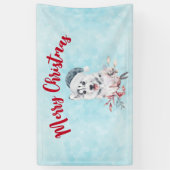 Christmas Husky Dog in a Santa Hat Spandoek (Verticaal)