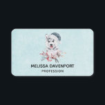 Christmas Husky Dog in a Santa Hat Visitekaartje<br><div class="desc">Visitekaartjes met een griezelig en schattig schilderij van een husky dog met een blauwe kersthoed.</div>