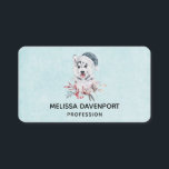 Christmas Husky Dog in a Santa Hat Visitekaartje<br><div class="desc">Visitekaartjes met een griezelig en schattig schilderij van een husky dog met een blauwe kersthoed.</div>