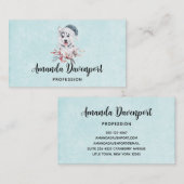 Christmas Husky Dog in a Santa Hat Visitekaartje (Voorkant / Achterkant)