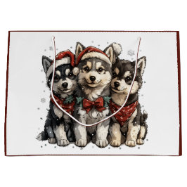 Christmas Husky Dogs Groot Cadeauzakje