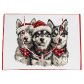 Christmas Husky Dogs Groot Cadeauzakje (Voorkant)