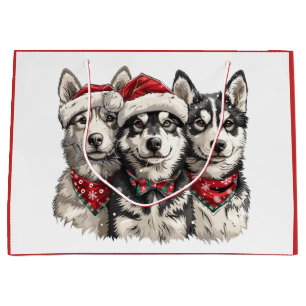Christmas Husky Dogs Groot Cadeauzakje