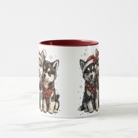 Christmas Husky Dogs Mok (Midden)