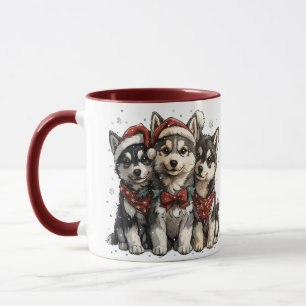 Christmas Husky Dogs Mok