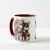 Christmas Husky Dogs Mok (Voorkant links)