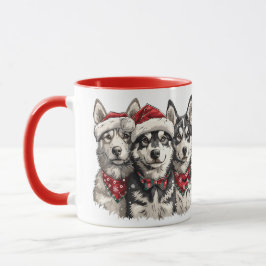 Christmas Husky Dogs Mok